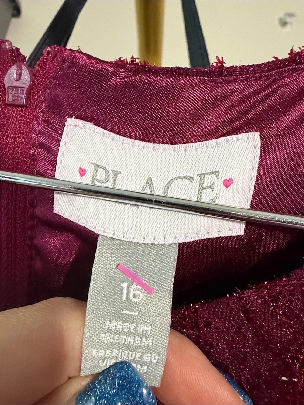 The Children's Place cranberry Lace Dress size girls 16